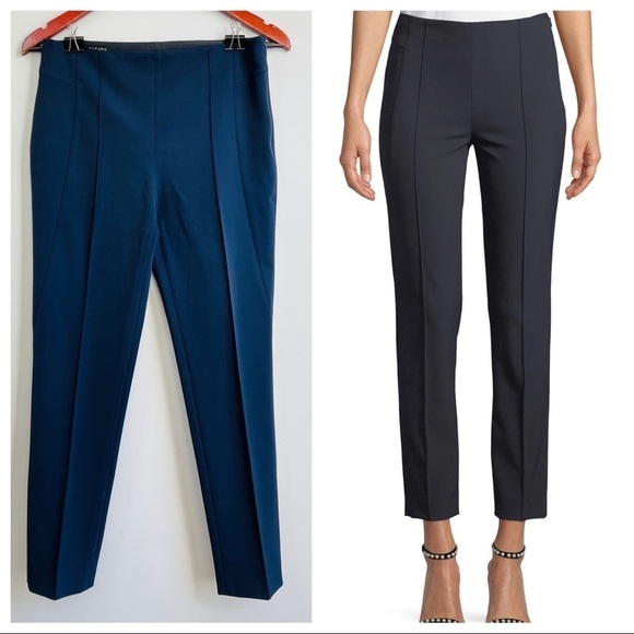 Escada Tuska pin tuck crop slim pants in navy - Picture 1 of 13